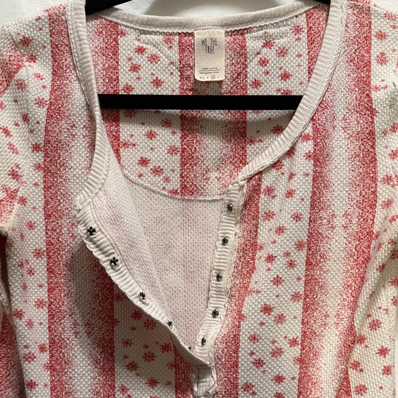 We The Free Red and Cream Striped Top - Picture 3 of 6